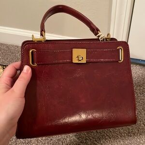 Burgundy mini handbag